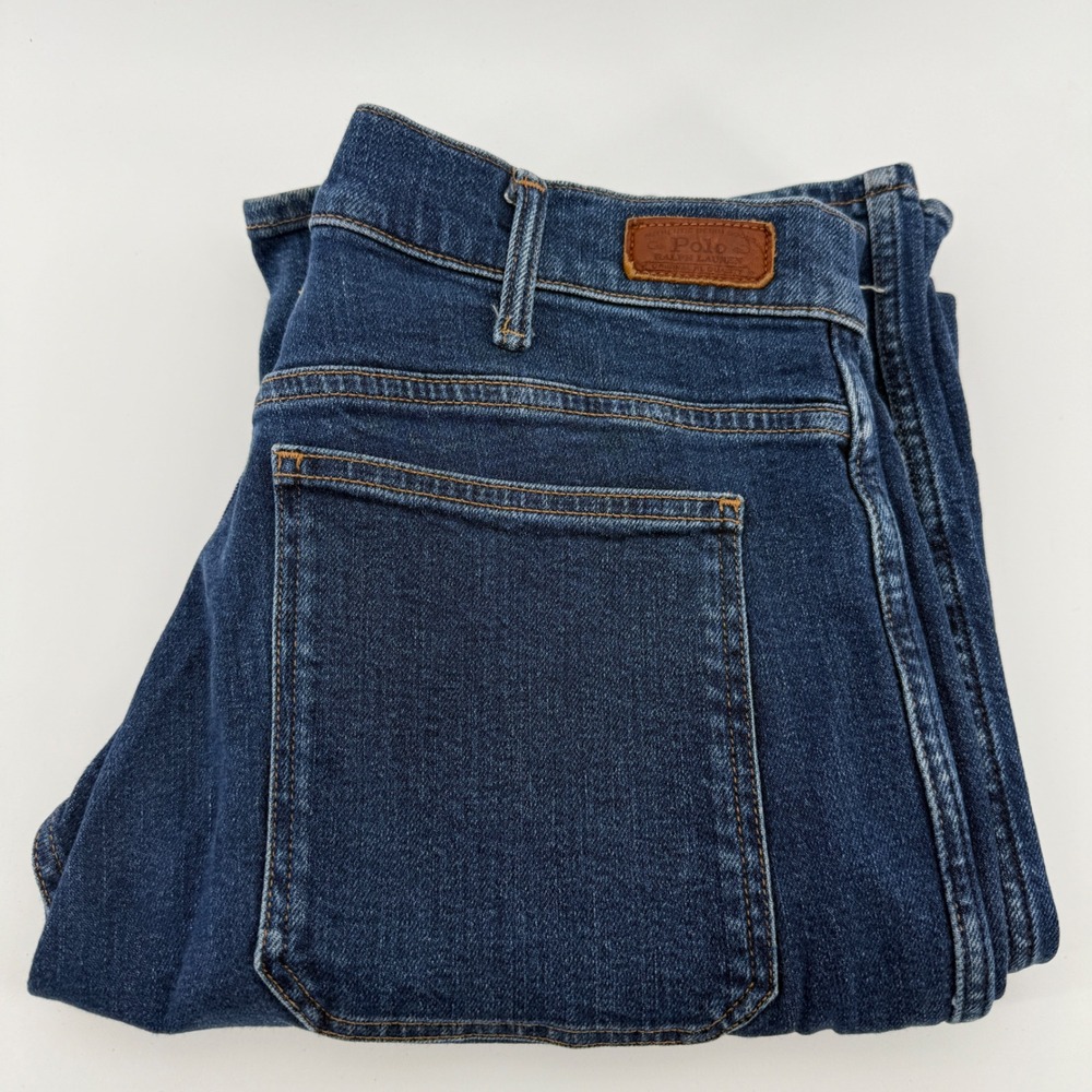 Polo Ralph Lauren High Rise Patch Pocket Straight Leg Jeans Dark Wash Size 31